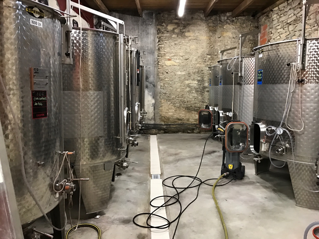 Winery stainless steel vats